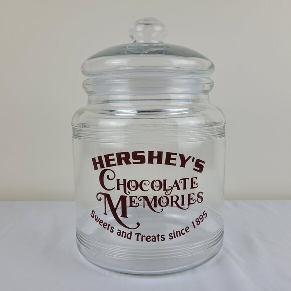 Hershey's Other - Vintage Hershey’s Chocolate Memories Sweets Treats 1895 Glass cookie jar Lid 90s
